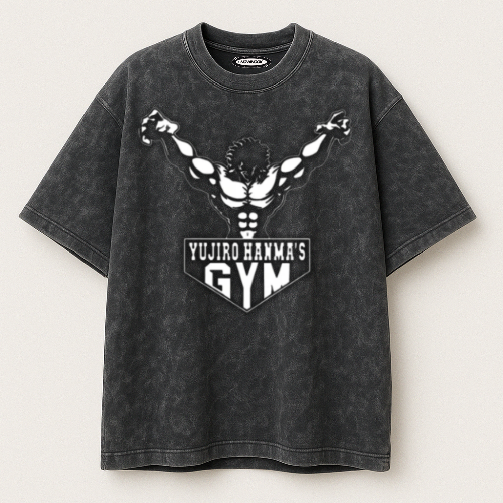 BAKI | Camiseta Premium Oversize Efecto Acid Wash (220g)