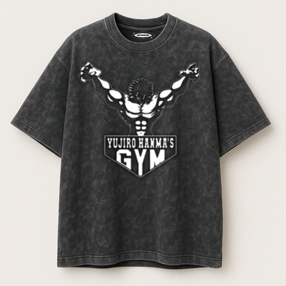 BAKI | Camiseta Premium Oversize Efecto Acid Wash (220g)