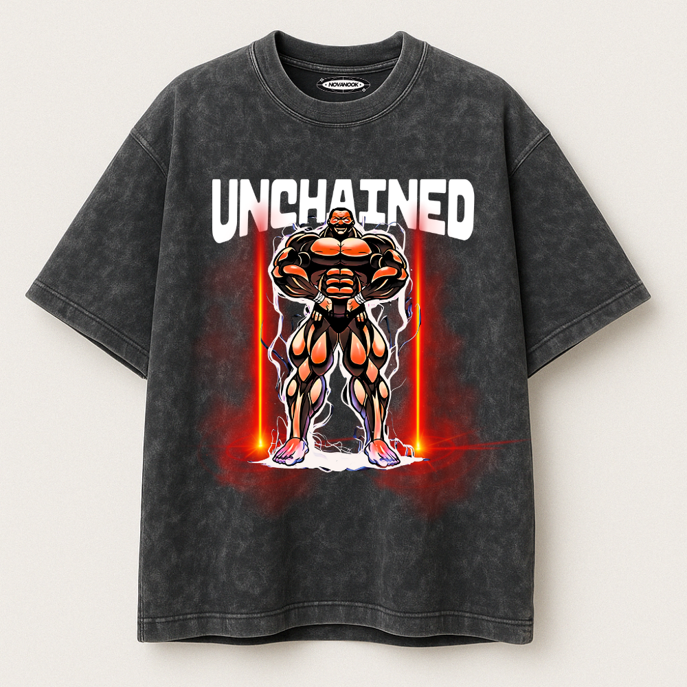 BAKI | Camiseta Premium Oversize Efecto Acid Wash (220g)
